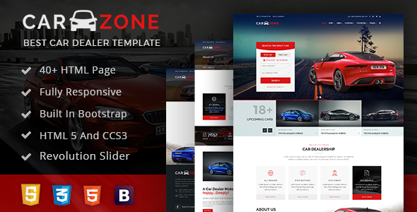 CarZone - A Complete Car Portal Website Html Wire-Frame
