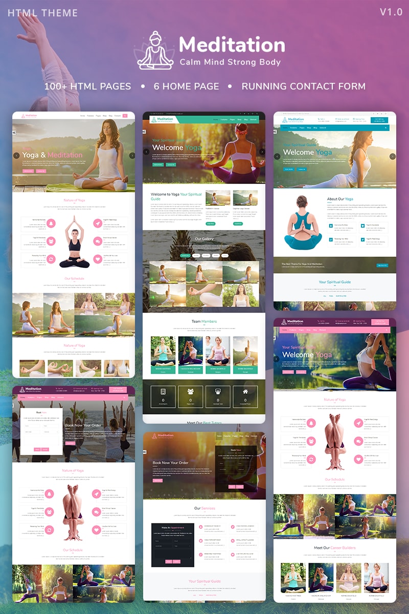 Meditation - Yoga, Fitness & Meditation Bootstrap Website Template