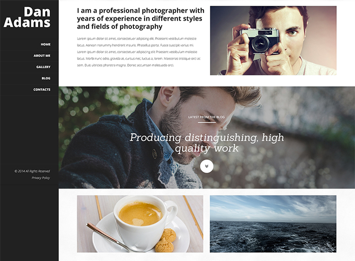 Photography Online Portfolio WordPress Theme