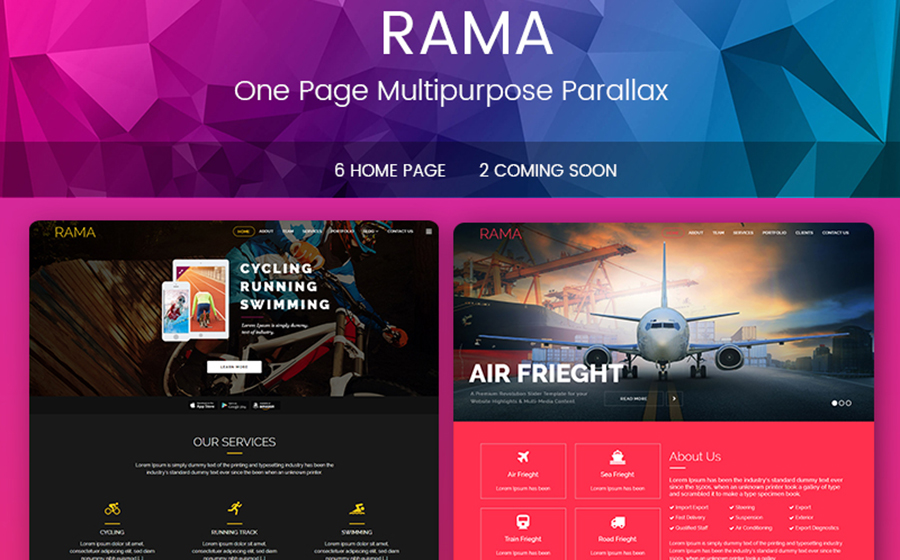 RAMA - One Page Multipurpose Parallax Landing Page Template