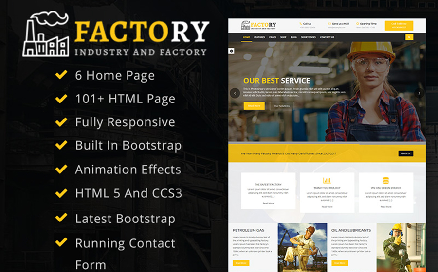 Factory : Industry - Factory & Industrial HTML Website Template
