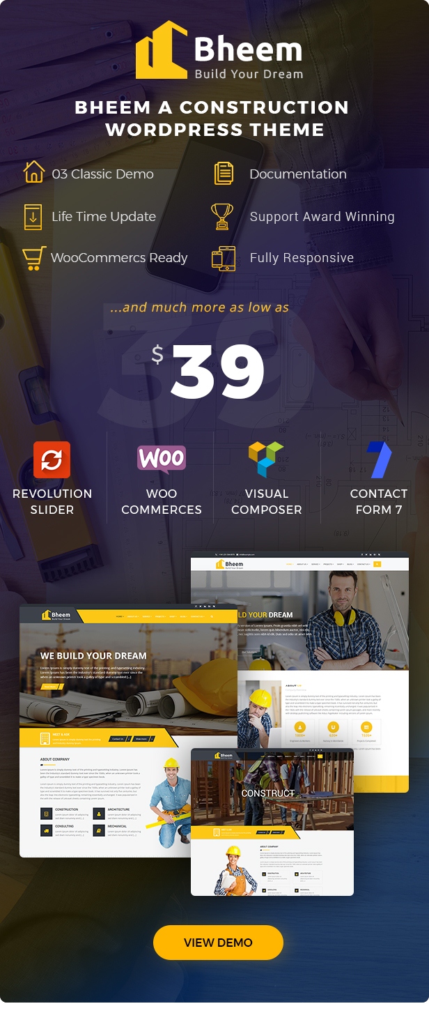 Bheem : Construction WordPress Theme