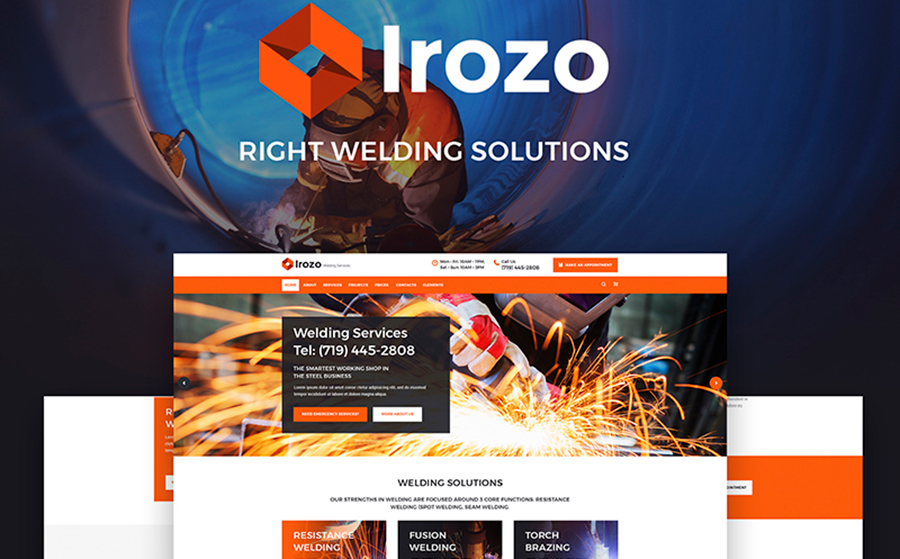 Irozo – Creative Welding Services WordPress Theme