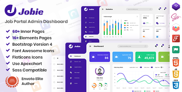 Jobie - Job Board Admin Dashboard Template
