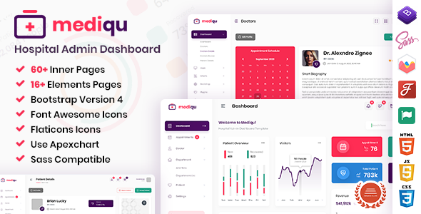 Mediqu - Hospital Admin Dashboard Template