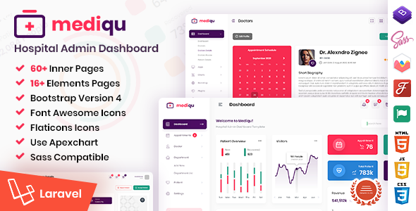 Mediqu - Hospital Laravel Admin Dashboard & Bootstrap Template