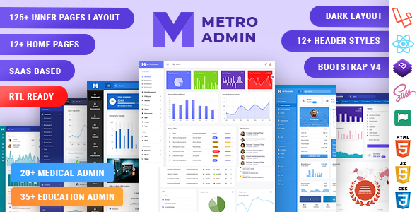 MetroAdmin - Bootstrap, Laravel & React Admin Dashboard