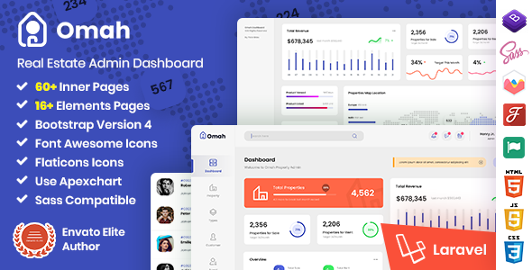 Omah - Real Estate Laravel Bootstrap Admin Dashboard
