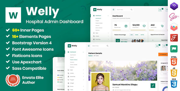Welly - Hospital Admin Dashboard Bootstrap HTML Template