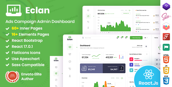Eclan - Ads Campaign React Admin Dashboard